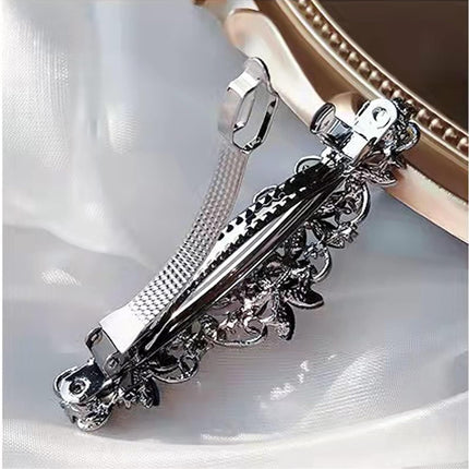 Sparkly Rhinestone Flower Hairpins Vintage French Style Hair Barrettes