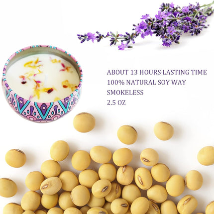 2-Pack Scented Candles Gift Set – Soy Wax Tin Jars for Home, Yoga & Bath