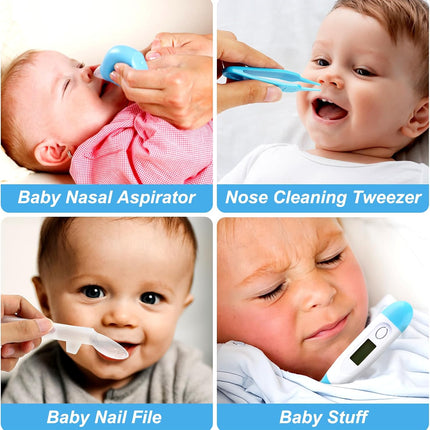 Baby Grooming Kit with Hair Brush, Comb, Nail Clipper & Nasal Aspirator