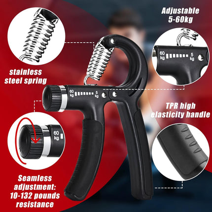 Grip Strength Trainer Adjustable Resistance for Athletes, Climbers & Musicians