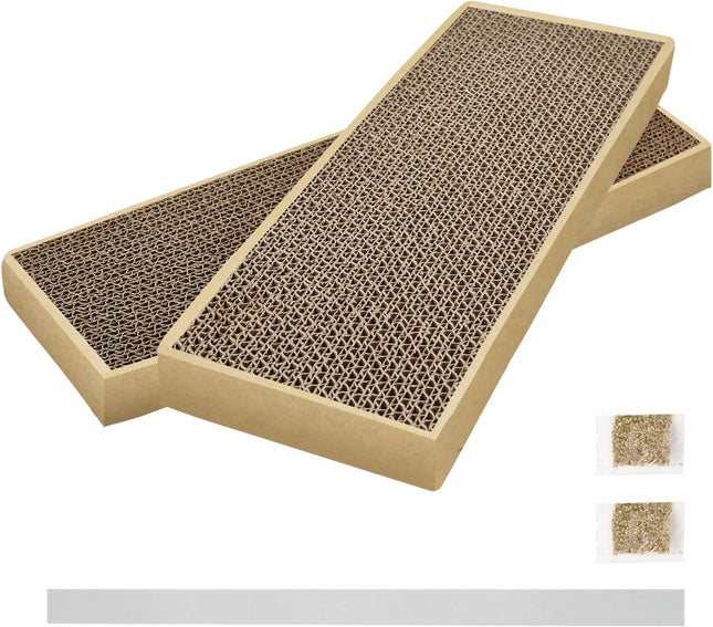 2-Pack Cat Scratch Pad – Double-Sided Cardboard Scratcher for Indoor Cats