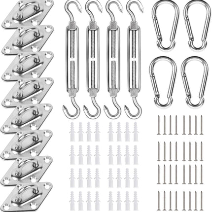 80PCS Shade Sail Hardware Kit, 6" Stainless Steel for Garden & Outdoors