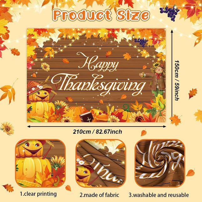 Autumn Harvest Backdrop for Photos – Pumpkin, Fruit & Thanksgiving Decor