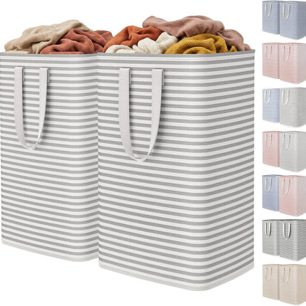 2-Pack 80L Laundry Hampers – Waterproof, Collapsible with Reinforced Handles