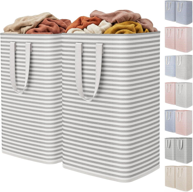 2-Pack 80L Laundry Hampers – Waterproof, Collapsible with Reinforced Handles