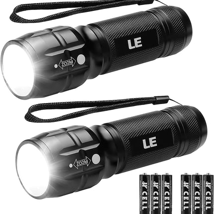 Waterproof High Lumen Flashlights 2 Pack for Outdoor and Emergency Use