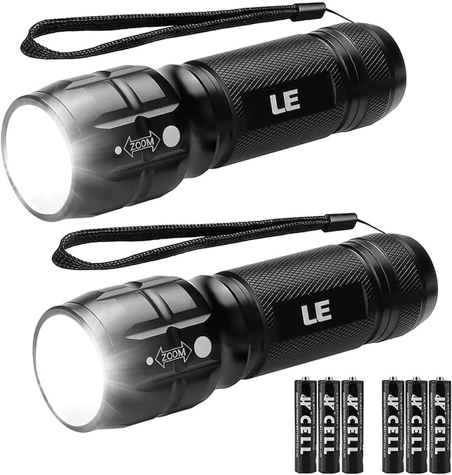 Waterproof High Lumen Flashlights 2 Pack for Outdoor and Emergency Use