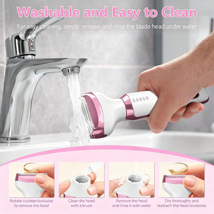 Women's Electric Shaver Hair Trimmer for Face Body Bikini Legs USB Rechargeable