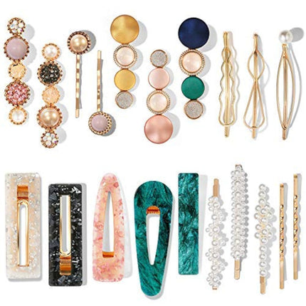 20PCS Macaron Pearl Hair Clips Set Acrylic Barrettes for Women Girls