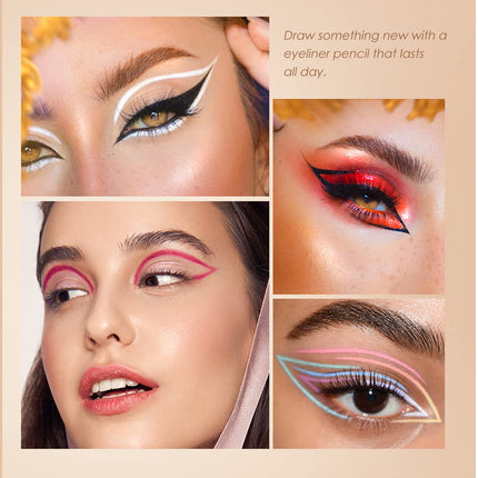 12 Colors Gel Eyeliner Pencil Set Matte Waterproof Smudge Proof Makeup
