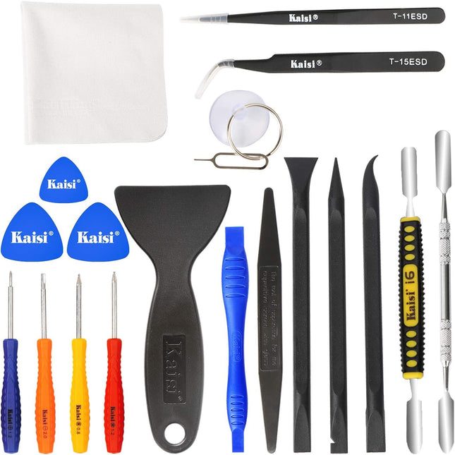 20-Piece Electronics Repair Kit, Pry Tools, Spudgers, Tweezers for Phones & Laptops