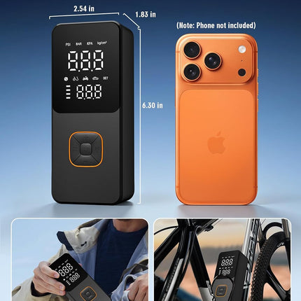 150PSI Portable Tire Inflator, 4000mAh Air Compressor with Gauge, Auto-Off & LED