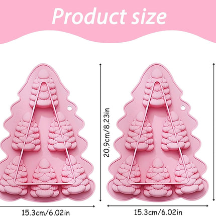 2-Pack Christmas Tree Silicone Molds – 3D Holiday Baking for Chocolate & Candy