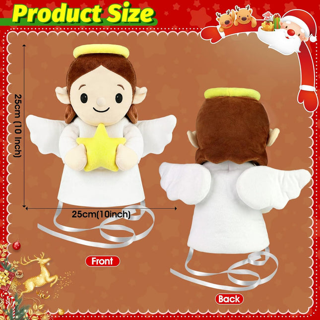 Christmas Tree Topper Angel 9'' Plush Cartoon Star Decoration Xmas Decor