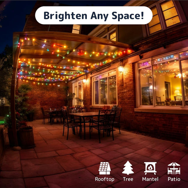 Christmas String Lights – 100 Count, 20 Ft Multicolored Lights with Green Wire for Tree Decor