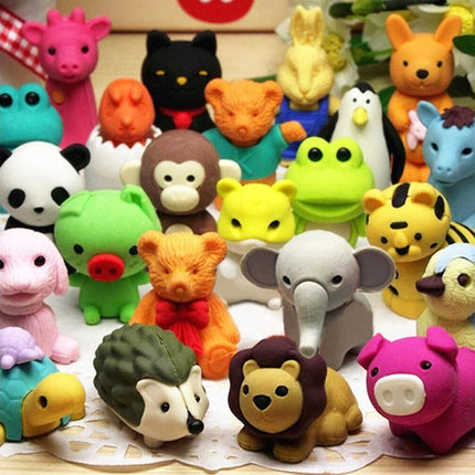 34Pcs Animal Erasers Bulk – Cute 3D Puzzle Erasers for Kids, Party Favors & Gifts