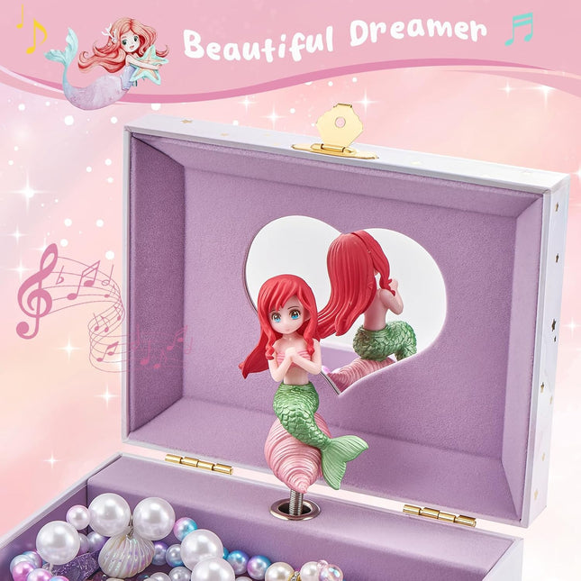 Mermaid Jewelry Box for Girls – Musical, Spinning Mermaid Doll, Birthday Gifts