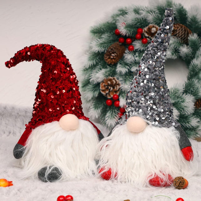 2PCS 12" Light-Up Christmas Gnomes – Plush Scandinavian Tomte Decorations