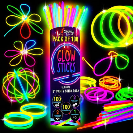 205pcs Glow Sticks Party Pack – Bracelets, Necklaces & Glow Supplies