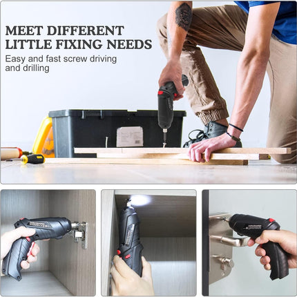 Electric Cordless Screwdriver Kit – Small Drills for Furniture & Cabinets