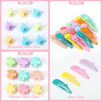 1543Pcs Girls Hair Accessories Set, Elastic Bands, Clips & Comb with Box