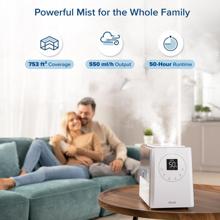 Smart Warm & Cool Mist Humidifier, 6L, 753ft² Coverage, App & Voice Control