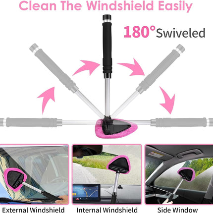 17Pcs Pink Car Interior Cleaning Kit Windshield Cleaner Detailing Brushes Gel Accessories