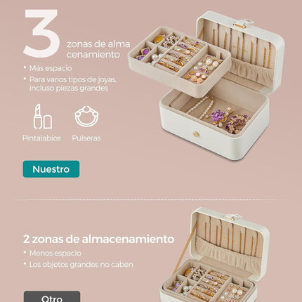 2-Layer Travel Jewelry Organizer – Portable Case for Earrings & Necklaces