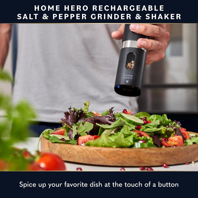 2-Piece Electric Salt & Pepper Shaker Set – Rechargeable with LED Light