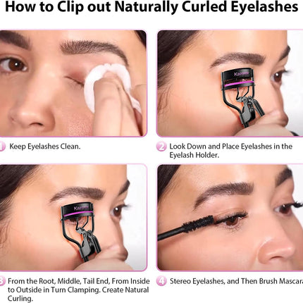 Eyelash Curler with 5 Extra Silicone Pads, Quick Curling Lash Tool for Makeup
