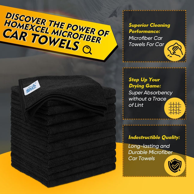 12 Pack Microfiber Cleaning Cloths 12.5x12.5, Ultra Absorbent, Lint Free Towels
