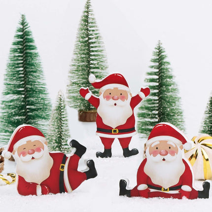 3PCS Wooden Santa Claus Christmas Decorations, Winter Tiered Tray Table Decor