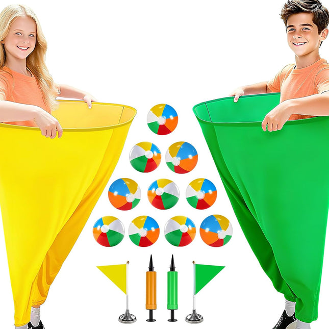Granny Pants Yard Game Set with Balls Pumps & Flags for Family Parties
