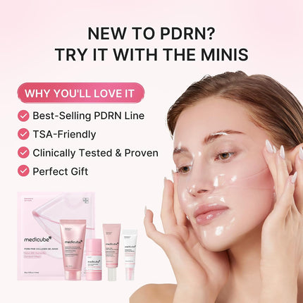 Glow Essentials Mini Skincare Travel Set, 5-Step Facial Care Routine Kit
