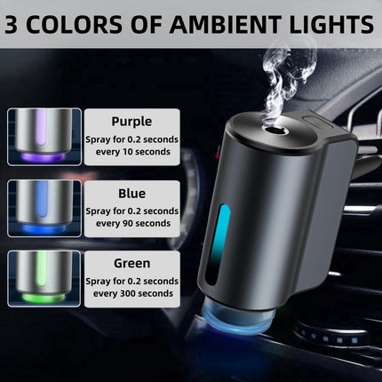 Smart Car Air Freshener Diffuser – 3 Adjustable Modes, 3 Essential Oils, Long-Lasting