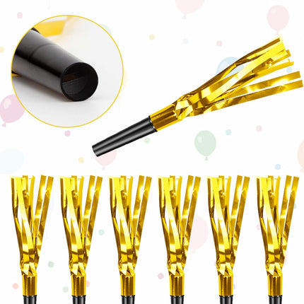 24 PCS Gold New Year Noise Makers Glitter NYE Party Blowouts & Favors