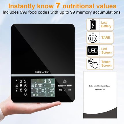 Smart Food Scale with Nutritional Calculator, Lbs Grams Ounces Display