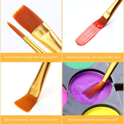 10PCS Paint Brushes – Nylon Hair for Acrylic, Watercolor & Oil Painting