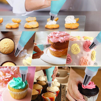 Piping Bags and Tips Set Cake Decorating Kit with Reusable Pastry Bags