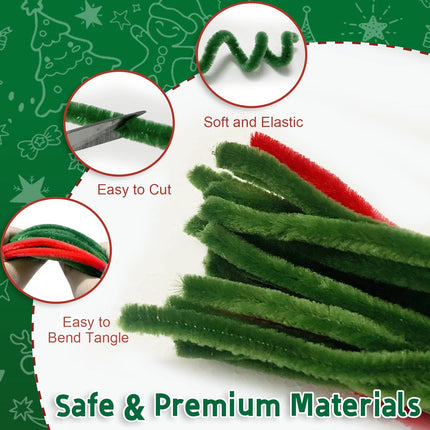 Pipe Cleaners Christmas Tree Ornaments Craft Kit Handmade Holiday Decorations