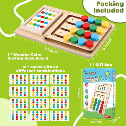 Color Matching Puzzle Toy – Montessori Brain Teaser for Kids 3-7