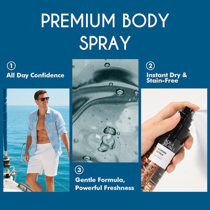 3-Pc Men's Body Spray Set, Long-Lasting Ironwood, Spice, Leather & Citrus Scents