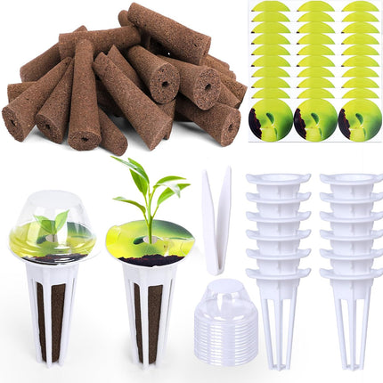 79Pcs Hydroponic Seed Pod Kit, Grow Sponges, Baskets, Domes, Labels & Tweezers