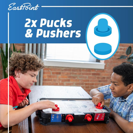 Tabletop Air Hockey Game, Compact Table with LED Scoreboard, Pucks & Pushers