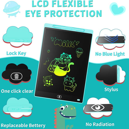 2-Pack Genialba 8.5" LCD Writing Tablets – Colorful Doodle Boards for Kids