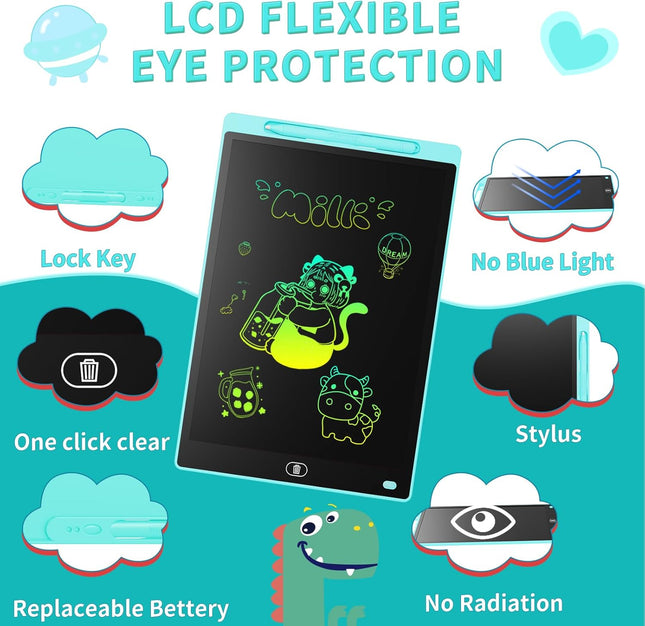2-Pack Genialba 8.5" LCD Writing Tablets – Colorful Doodle Boards for Kids