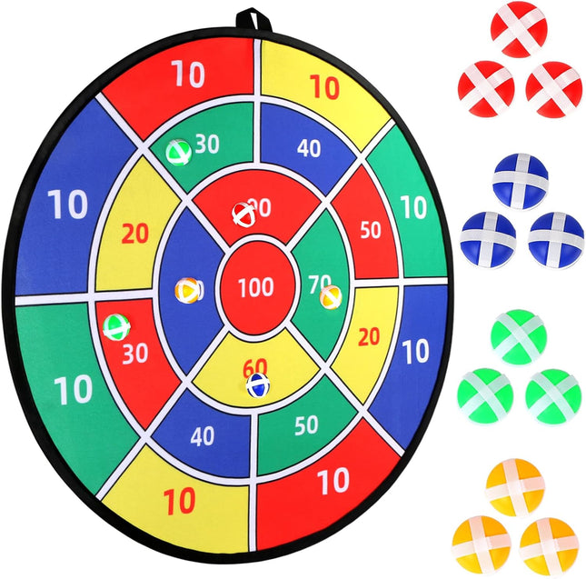 Kids Dart Board 29" – Double-Sided with Sticky Balls, Birthday Gift for Boys & Girls