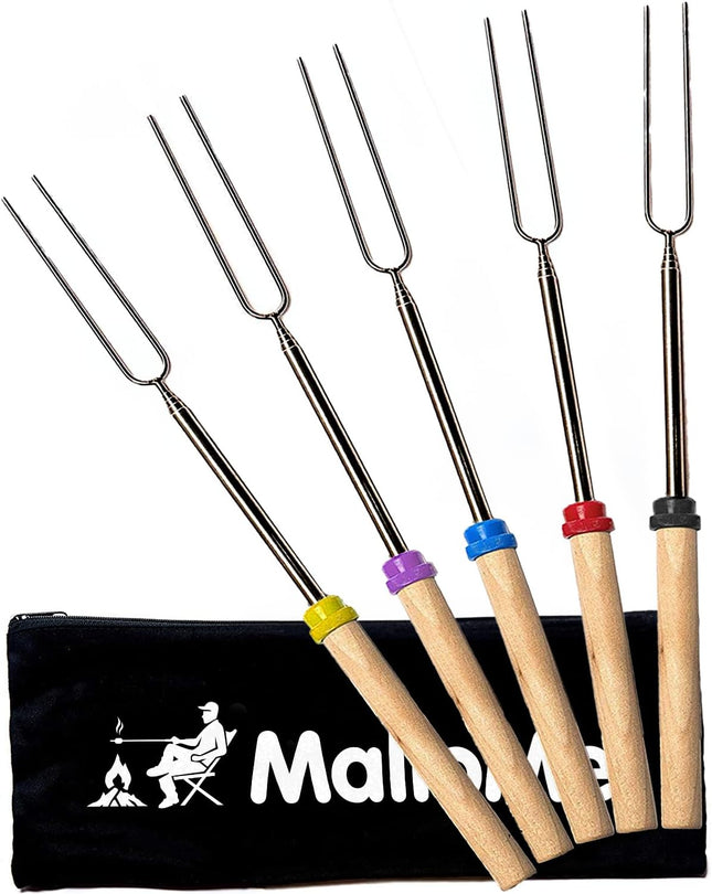 Smores Roasting Sticks Set – 32" Campfire Skewers for Marshmallows & Hot Dogs