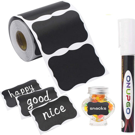 Reusable Chalkboard Labels – 180 PCS with Liquid Marker for Mason Jars & Crafts