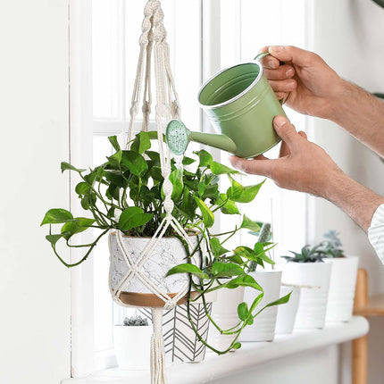 3-Pack Macrame Plant Hangers – Indoor Hanging Planters with 3 Hooks